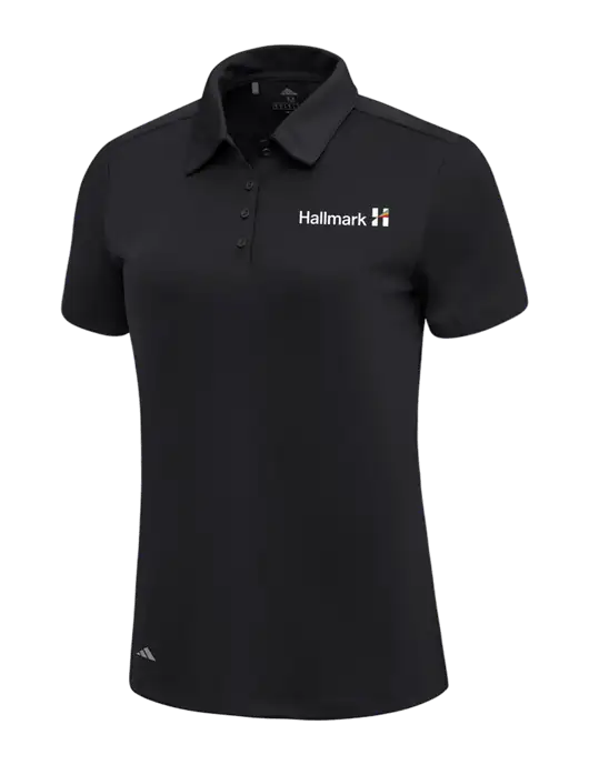 Adidas Black Womens Ultimate Solid Polo w/Hallmark Logo