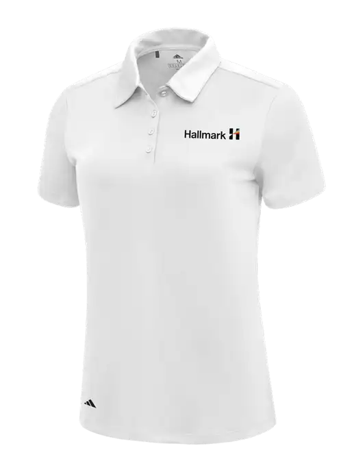Adidas White Womens Ultimate Solid Polo w/Hallmark Logo