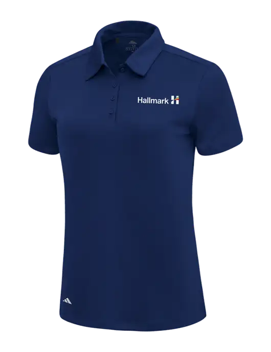 Adidas Navy Blue Womens Ultimate Solid Polo w/Hallmark Logo