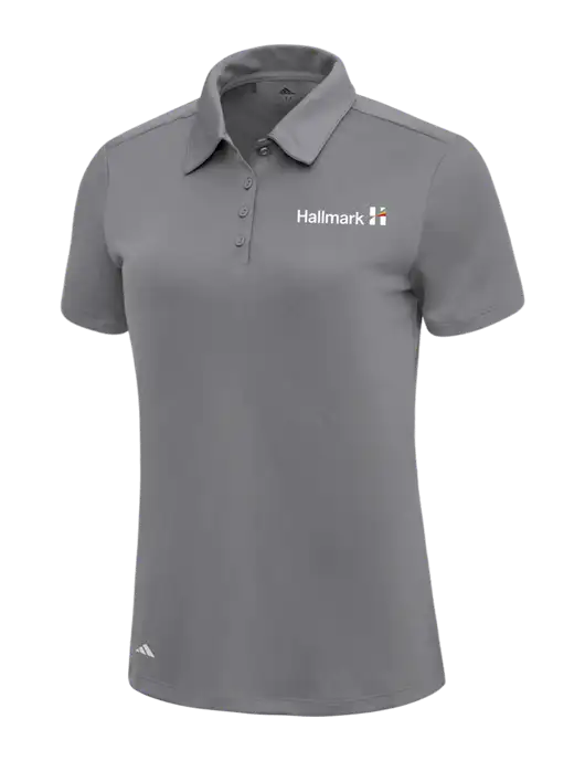 Adidas Medium Grey Womens Ultimate Solid Polo w/Hallmark Logo