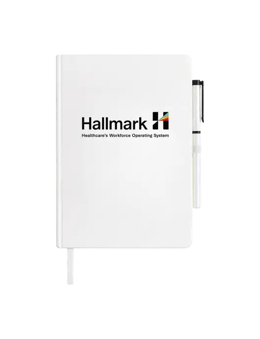 Soft Touch White Journal and Gel Pen Combo w/Hallmark Logo