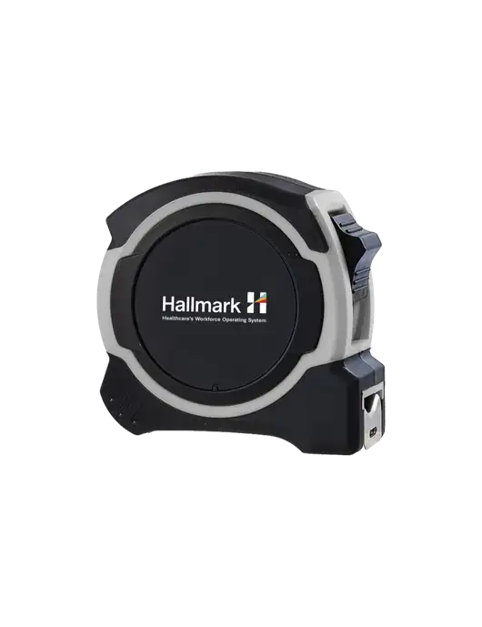 Light Grey and Black Pro Tape Measure, 25'
 w/Hallmark Logo