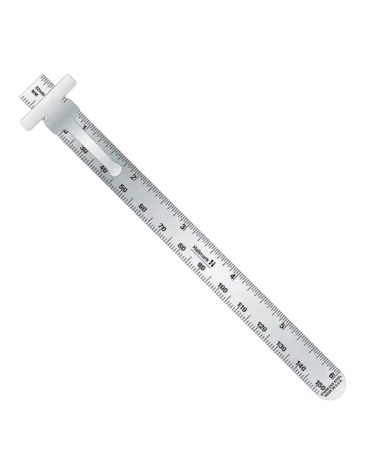 Slim Pocket Ruler 6” Stainless Steel Measuring 32nds & Metric w/Hallmark Logo