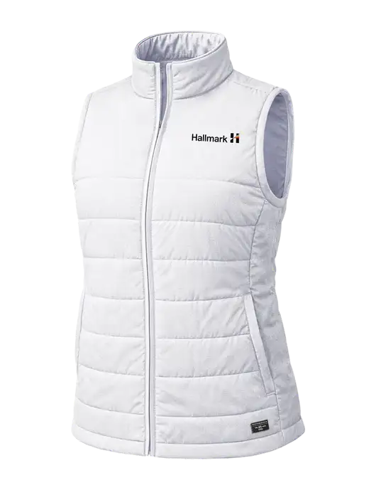 TravisMathew Womens Cold Bay Very Light Gray Vest w/Hallmark Logo