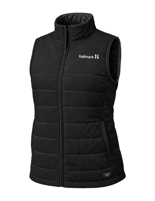 TravisMathew Womens Cold Bay Black Vest w/Hallmark Logo