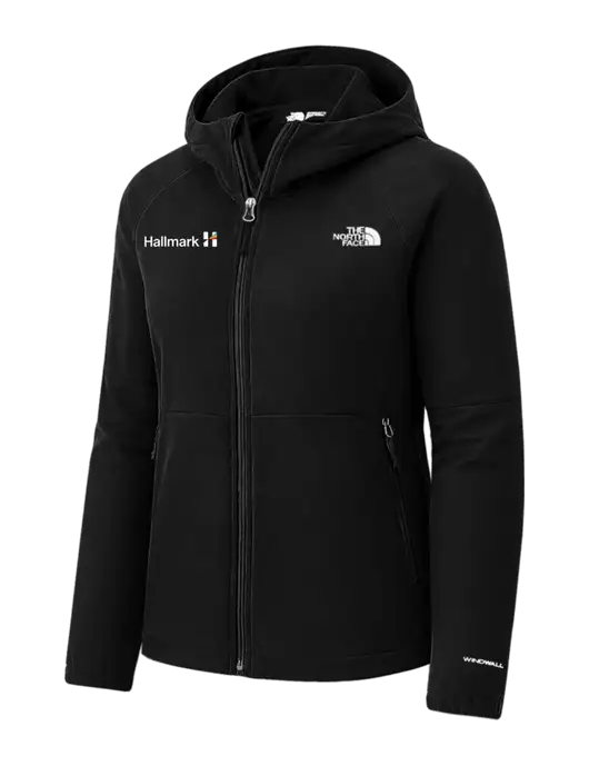 The North Face Womens Black Barr Lake Hooded Soft Shell Jacket w/Hallmark Logo