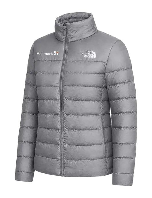 The North Face Womens Medium Grey Down Hybrid Jacket w/Hallmark Logo