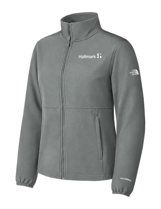 The North Face Womens Grey Medium Edge Stretch Soft Shell Jacket w/Hallmark Logo
