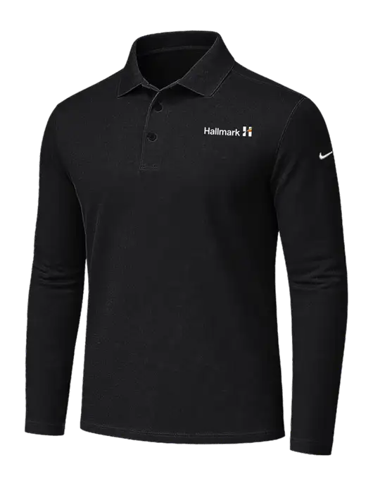 Nike Black Dri-FIT Micro Pique 2.0 Long Sleeve Polo w/Hallmark Logo