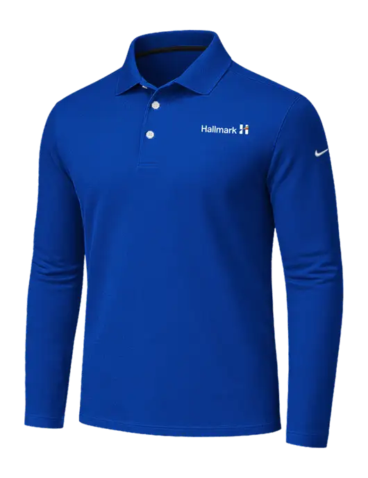 Nike Dark Royal Dri-FIT Micro Pique 2.0 Long Sleeve Polo w/Hallmark Logo