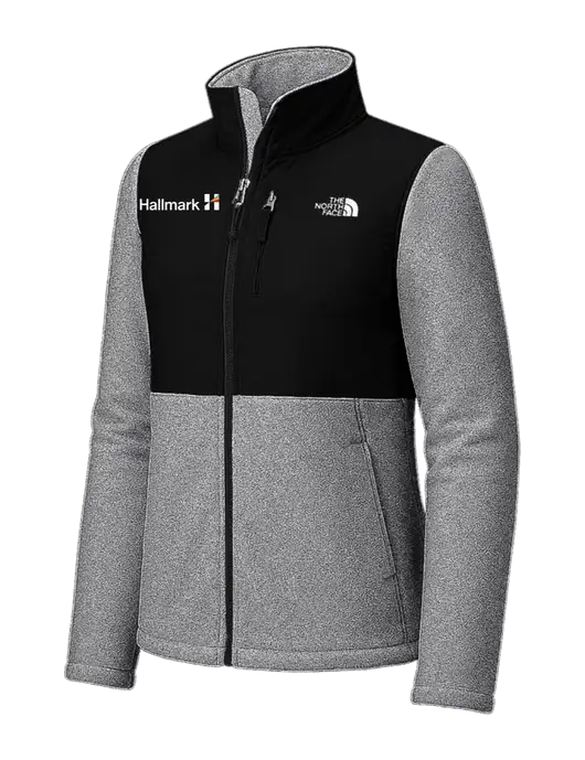 The North Face Womens Dark Medium Grey Heather/Black Highest Peak Full-Zip Fleece Jacket w/Hallmark Logo