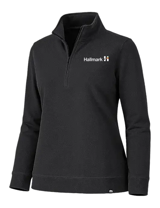 TravisMathew Womens Coveside Black 1/2 Zip w/Hallmark Logo