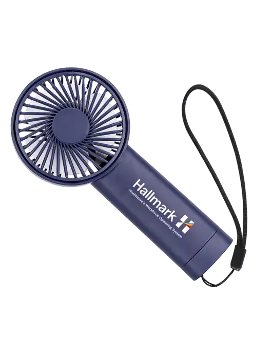 Airpulse 3-Speed Rechargeable Navy Fan w/Hallmark Logo
