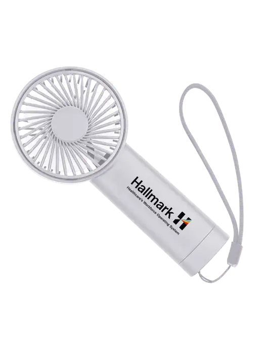 Airpulse 3-Speed Rechargeable White Fan w/Hallmark Logo