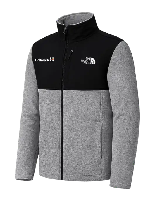 The North Face Medium Grey Heather/Black Highest Peak Full-Zip Fleece Jacket w/Hallmark Logo