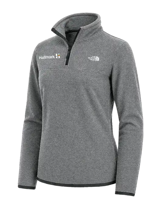 The North Face Womens Dark Medium Grey Heather Glacier 1/4-Zip Fleece w/Hallmark Logo