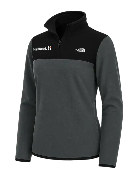 The North Face Womens Charcoal Grey/Black Glacier 1/4-Zip Fleece w/Hallmark Logo