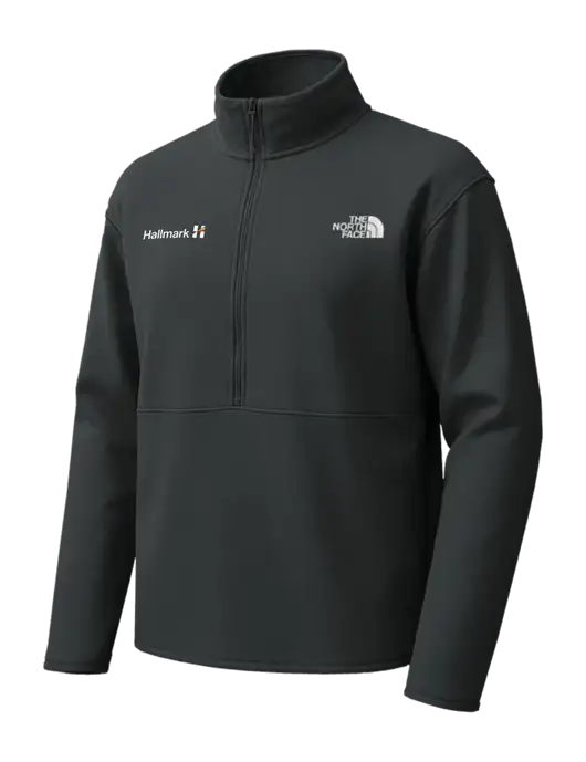 The North Face Very Dark Grey Double-Knit 1/2-Zip Fleece w/Hallmark Logo