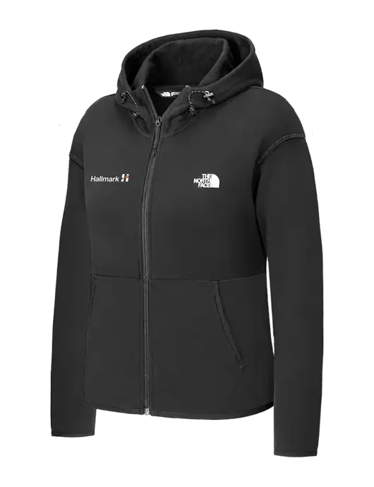 The North Face Womens Dark Medium Grey Double-Knit Full-Zip Hoodie w/Hallmark Logo
