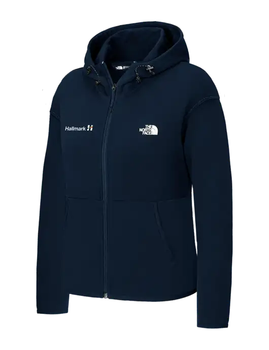 The North Face Womens Dark Navy Double-Knit Full-Zip Hoodie w/Hallmark Logo