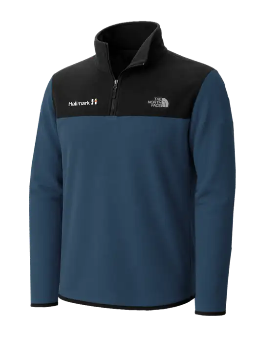 The North Face Dark Navy/ Black Glacier 1/4-Zip Fleece w/Hallmark Logo