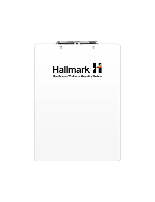White Plastic Clipboard Letter Size w/Hallmark Logo