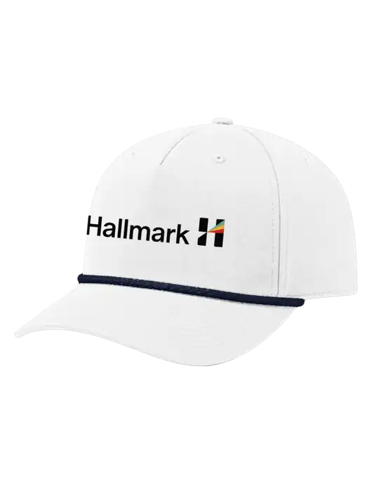 Richardson 5-Panel Classic White/Navy Rope Cap w/Hallmark Logo