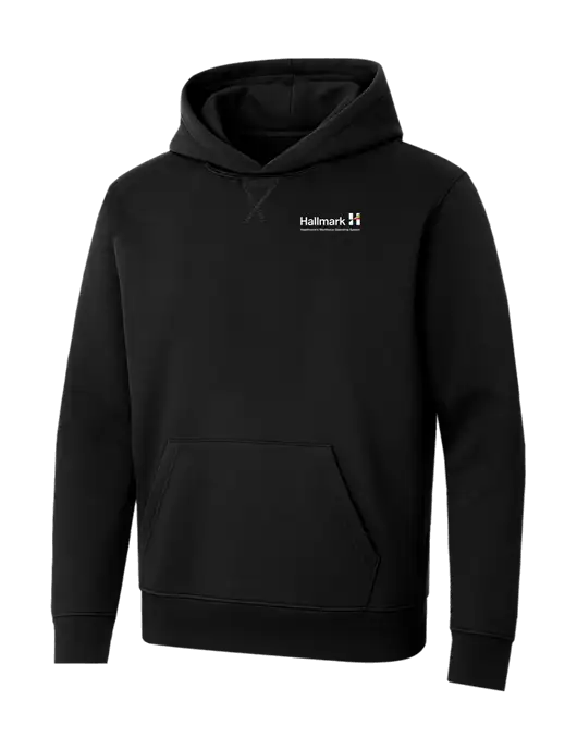 Allmade Deep Black Organic French Terry Pullover Hoodie w/Hallmark Logo