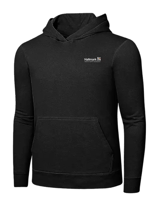 Jet Black 7.8 oz Ring Spun Hooded Sweatshirt w/Hallmark Logo