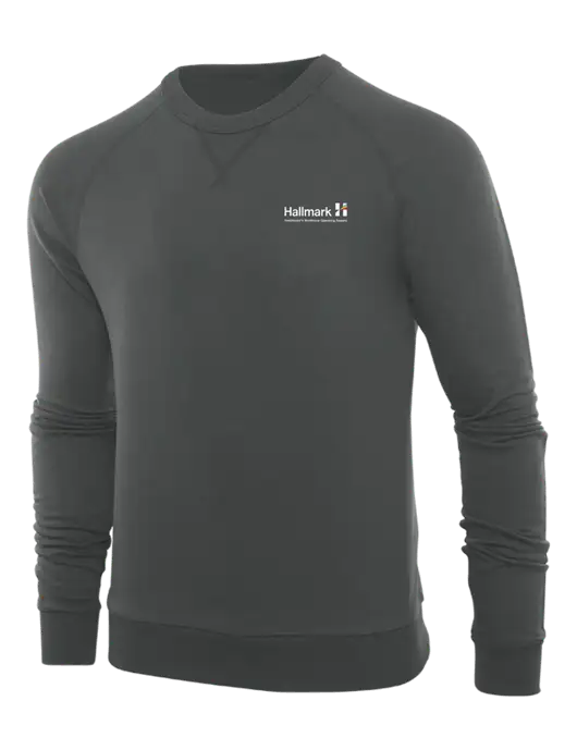 Allmade Charcoal Grey Organic French Terry Crewneck Sweatshirt w/Hallmark Logo