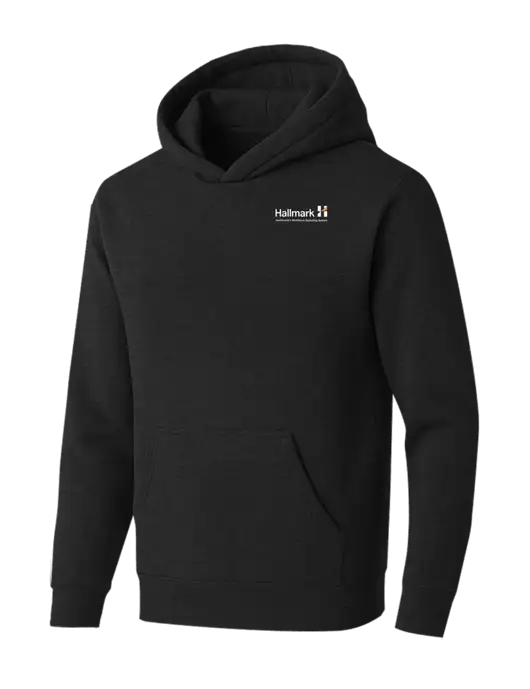 BELLA+CANVAS Black Heather Sponge Fleece Pullover Hoodie w/Hallmark Logo