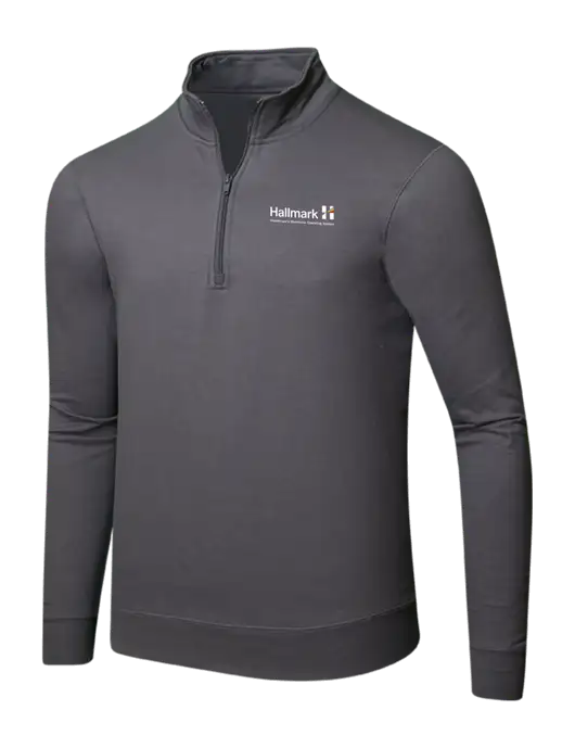 Charcoal 8.5 oz Ring Spun 1/4 Zip Pullover Sweatshirt w/Hallmark Logo