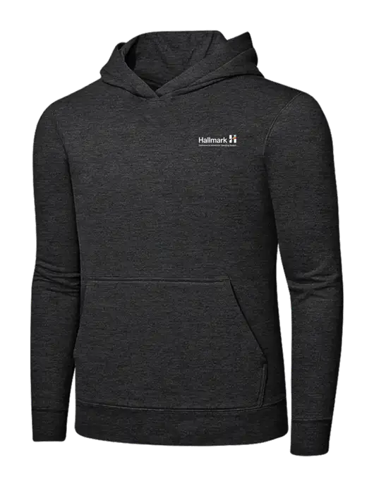 Dark Heather Grey 7.8 oz Ring Spun Hooded Sweatshirt w/Hallmark Logo