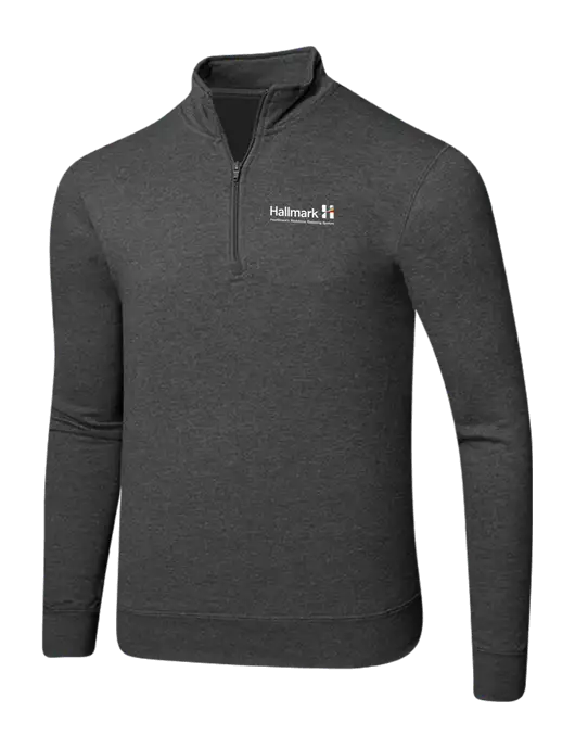 Dark Heather Grey 8.5 oz Ring Spun 1/4 Zip Pullover Sweatshirt w/Hallmark Logo