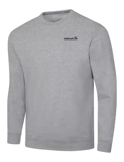Light Grey Heather 7.8 oz Ring Spun Crew Sweatshirt w/Hallmark Logo
