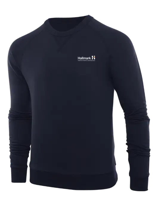 Allmade Dark Navy Organic French Terry Crewneck Sweatshirt w/Hallmark Logo
