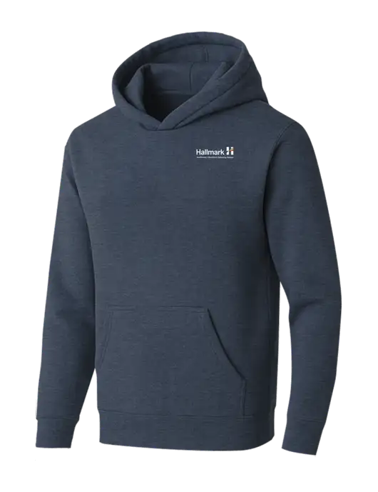 BELLA+CANVAS Heather Navy Sponge Fleece Pullover Hoodie w/Hallmark Logo