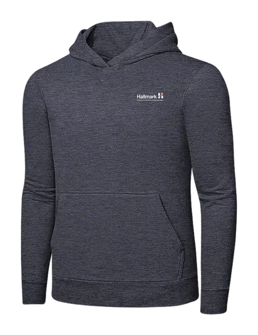 Heather Navy 7.8 oz Ring Spun Hooded Sweatshirt w/Hallmark Logo