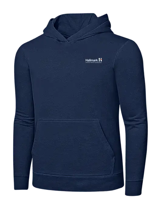 Navy 7.8 oz Ring Spun Hooded Sweatshirt w/Hallmark Logo