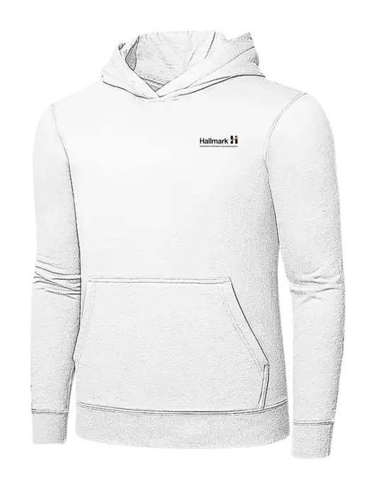 White 7.8 oz Ring Spun Hooded Sweatshirt w/Hallmark Logo