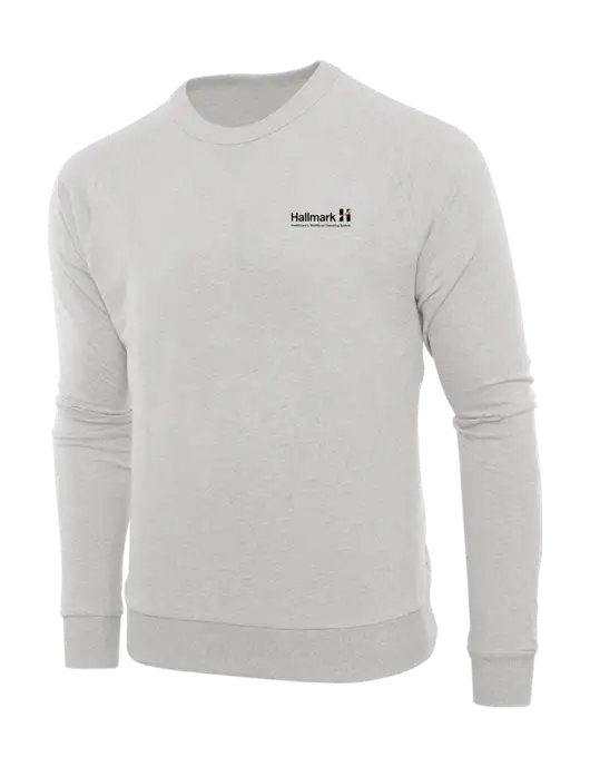 Allmade Granite Grey Heather Organic French Terry Crewneck Sweatshirt w/Hallmark Logo