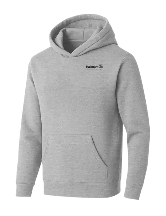 BELLA+CANVAS Light Grey Heather Sponge Fleece Pullover Hoodie w/Hallmark Logo