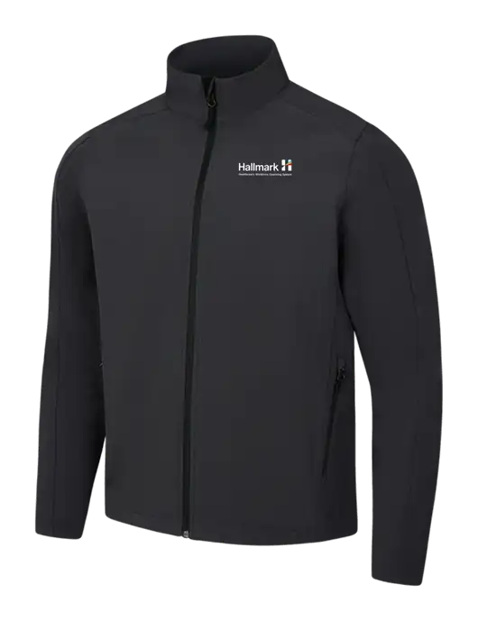 Black Charcoal Heather Core Soft Shell Jacket w/Hallmark Logo
