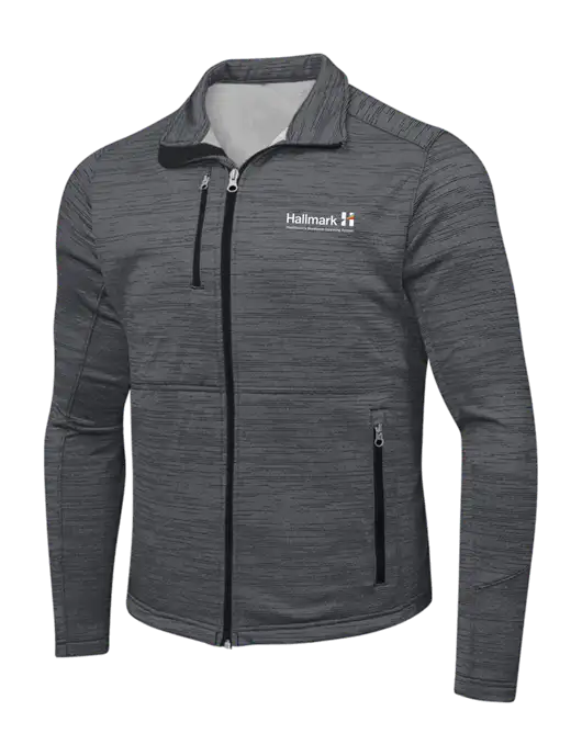Dark Grey Digi Stripe Fleece Jacket w/Hallmark Logo