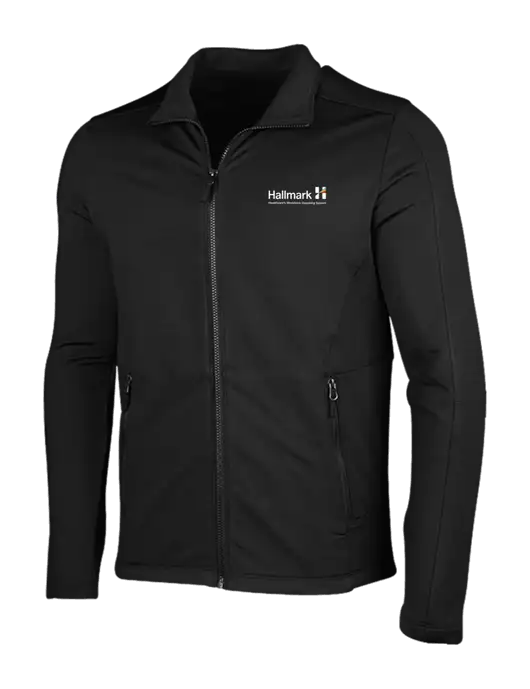 Deep Black Grid Fleece Jacket w/Hallmark Logo