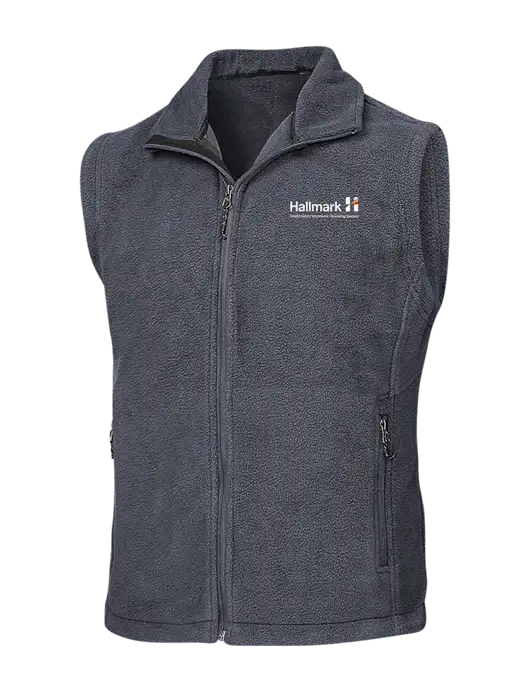Dark Grey Fleece Vest w/Hallmark Logo