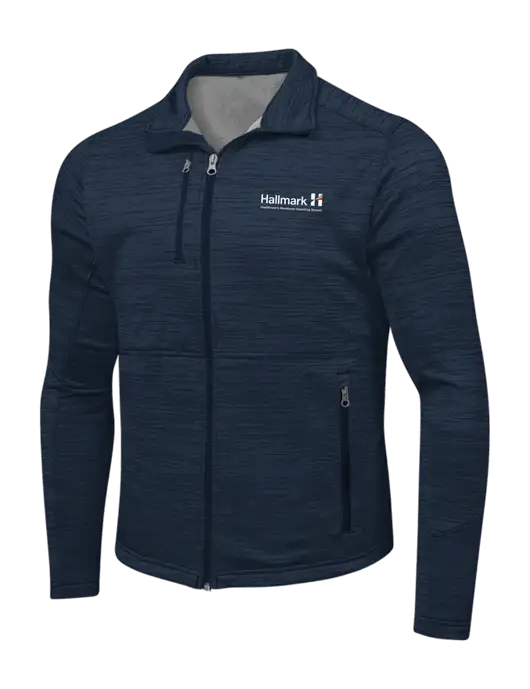 Navy Digi Stripe Fleece Jacket w/Hallmark Logo