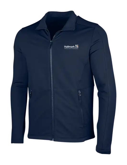 Navy Grid Fleece Jacket w/Hallmark Logo