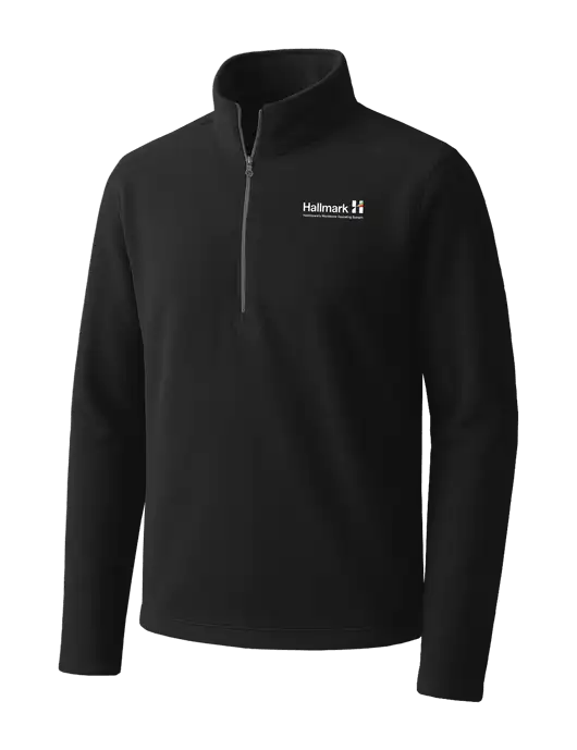 Black Microfleece 1/2 Zip Pullover w/Hallmark Logo