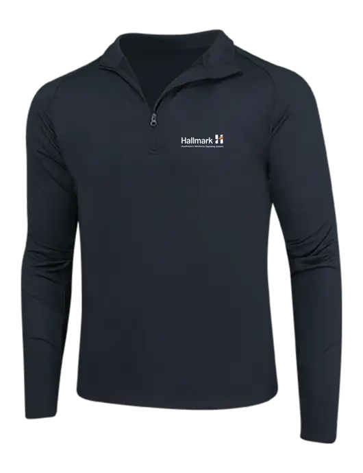 Black Sport Wick Stretch 1/4 Zip Pullover w/Hallmark Logo